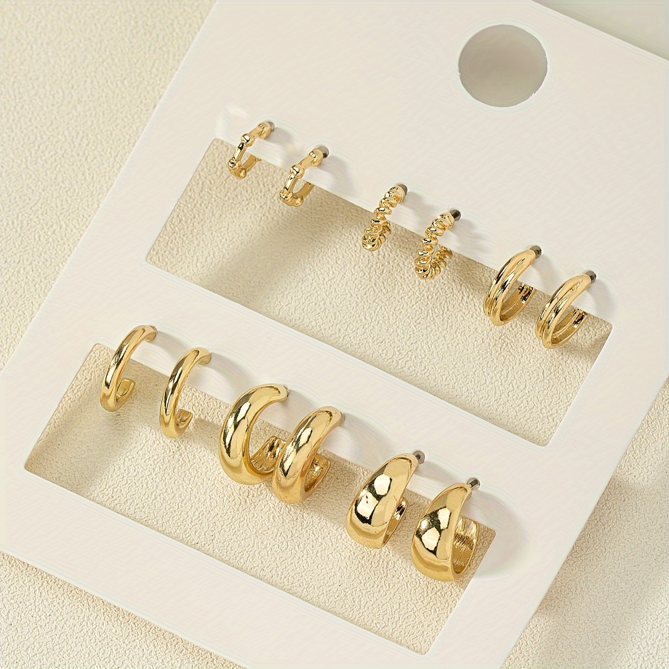 6 Pares de Pendientes de Botón con Estilo Geométrico Creativo, Elegantes y Sencillos, Adecuados para el Uso Diario, Exquisitos y Compactos, Adecuados para Mujeres