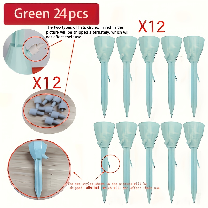 TEMU Kit de riego por goteo automático para plantas de 24 piezas ( 12 boquillas de goteo perillas), flujo de agua ajustable, adecuado para plantas de
