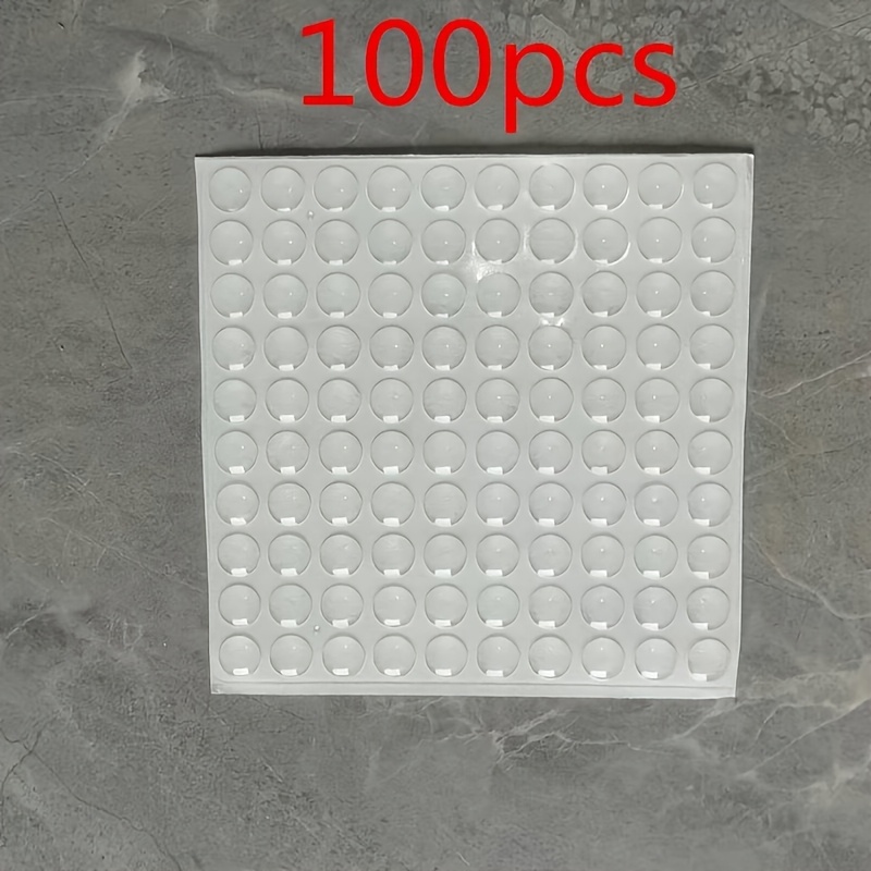 TEMU 100 Topes de puerta transparentes autoadhesivos - Almohadillas amortiguadoras para gabinetes, Almohadillas de seguridad de plástico transparente