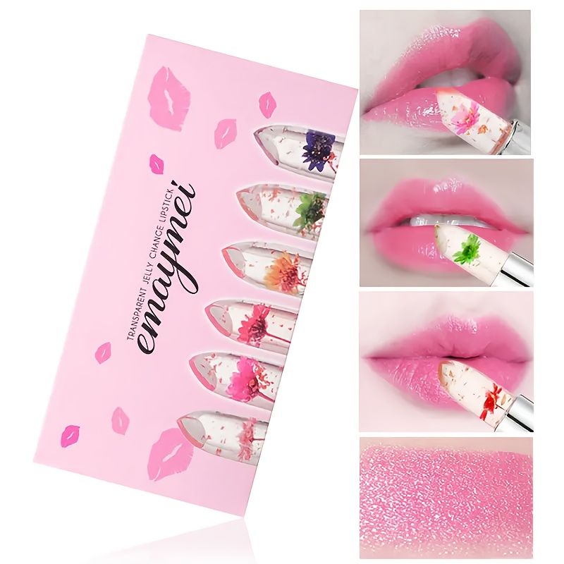 6pcs Transparent Petal Lipstick Suitable For Skin Types - Long-lasting Hydration, Moisturizing Lip Balm With Fruit & Tinted Gel Capsules, Hydrating Lip Care Gift For Dry Lips, Winter Lipstick For