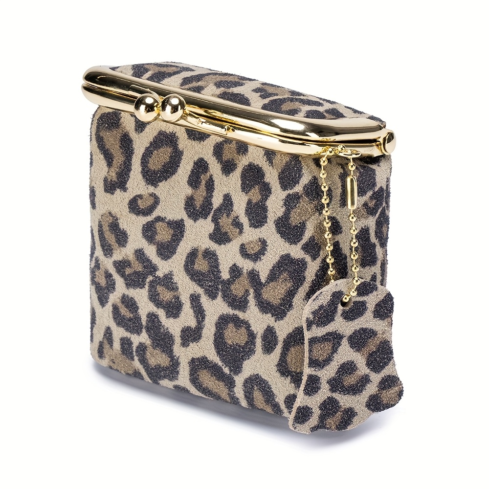 New Arrival Square Leopard Print Small Purses Women's Portable Coin Money Wallets Earphone Lipstick Pouch Card Holders