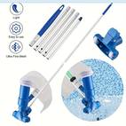 pool cleaning kit with telescopic leaf skimmer net and vacuum cleaner head fine mesh net and suction brush for swimming pools hot tubs spas and fountains