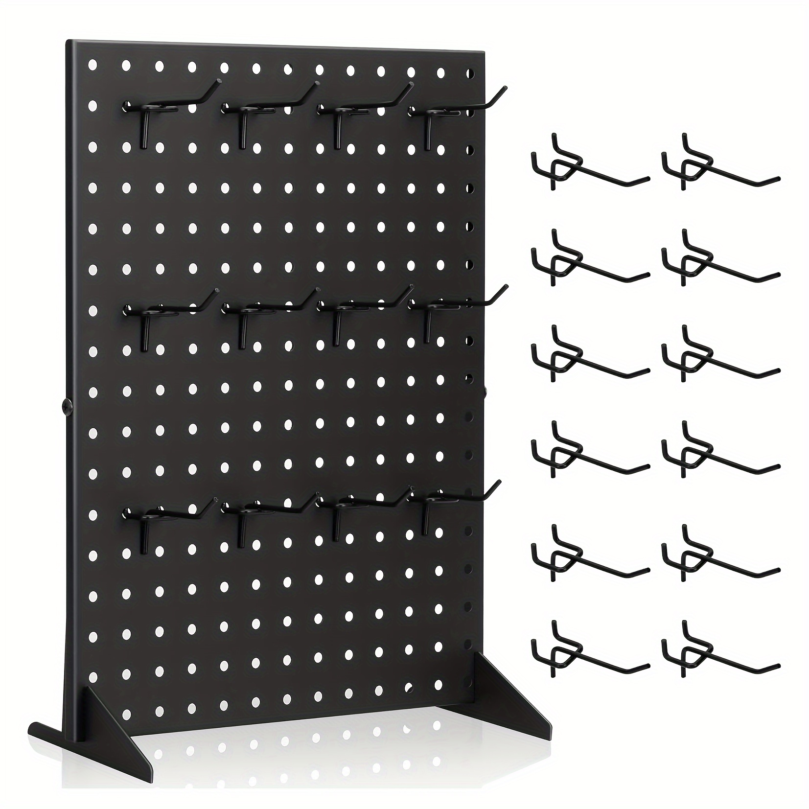 

Metal Pegboard Display Stand With 12 Peg Hooks - Durable Merchandise Rack For Accessories, Craft Shows, Retail, Boutiques - Sturdy No-power Required Product Organizer For Vendors & Events