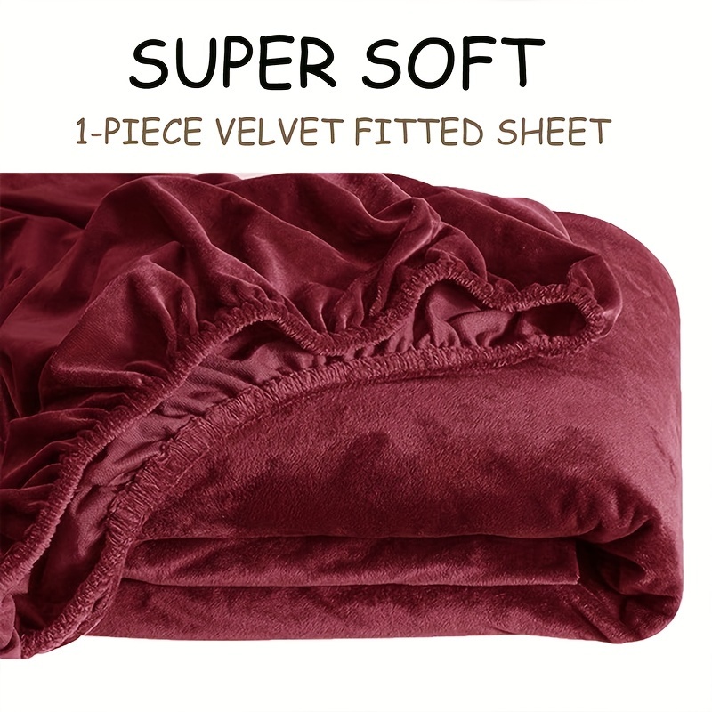 

1 Pack Large Fleece Fitted Sheet, Gift For Men And Women, Soft 9"/23cm Pocket Velvet Fitted Sheet, Warm Polyester Flannel Fitted Sheet