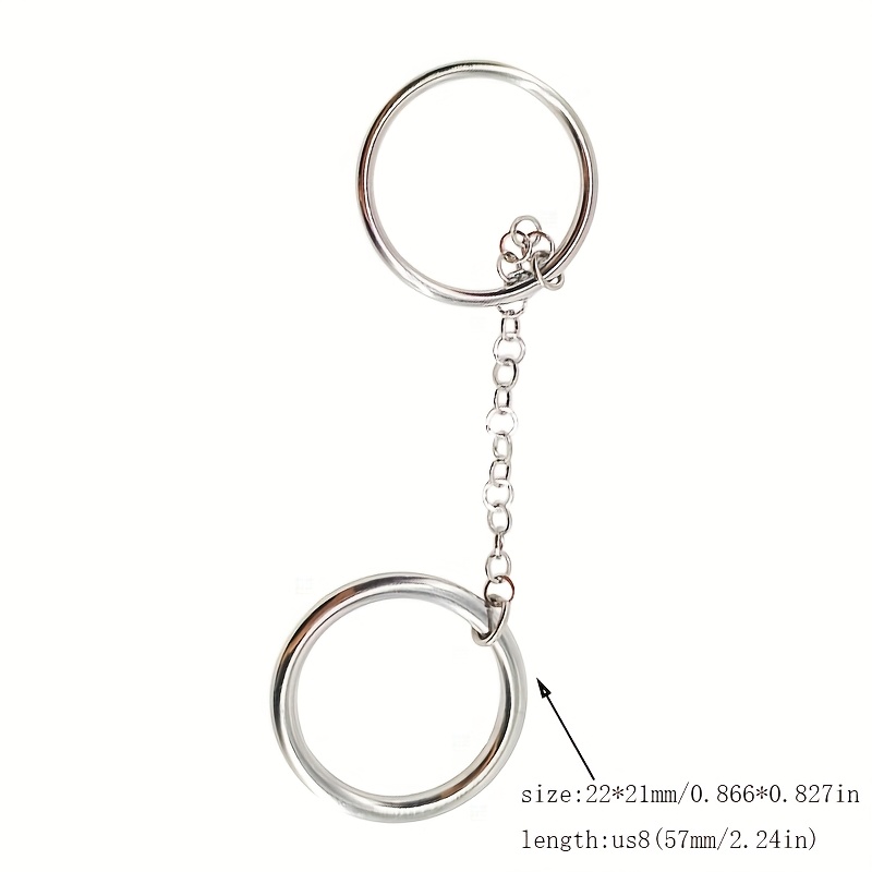 3 Stackable Rings Double Hoop & Chain Stainless Steel Bohemian Jewelry