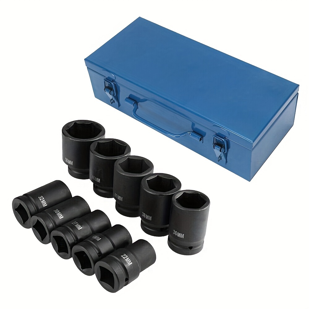 10Pcs Impact Socket Set with Plastic Storage Box