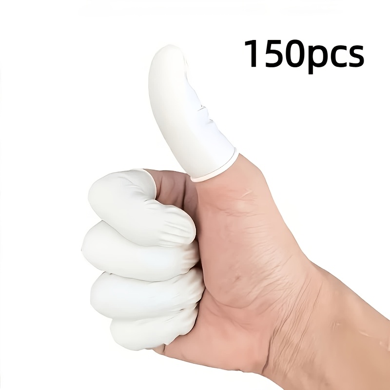 TEMU [Protecteur de Doigts] 150 pièces Doigtiers Jetables en Latex, Convient pour , le Tatouage, le Nail Art, l'Artisanat, le Nettoyage et , Taille
