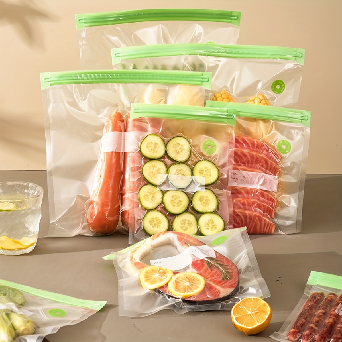 airtight vacuum food storage bags secure zipper reusable Temu