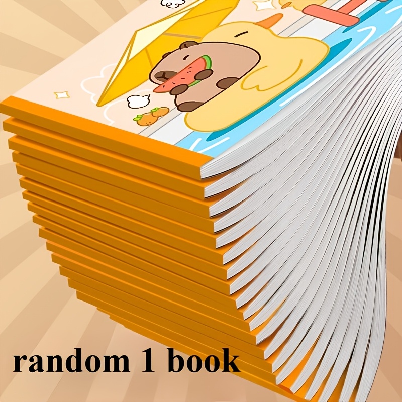 TEMU Random 1pc Cute Cartoon Capybara Sketchbook, 20-page Blank Drawing Paper Notebook, Suitable For Doodling, Art, Painting, Blank , Drawing