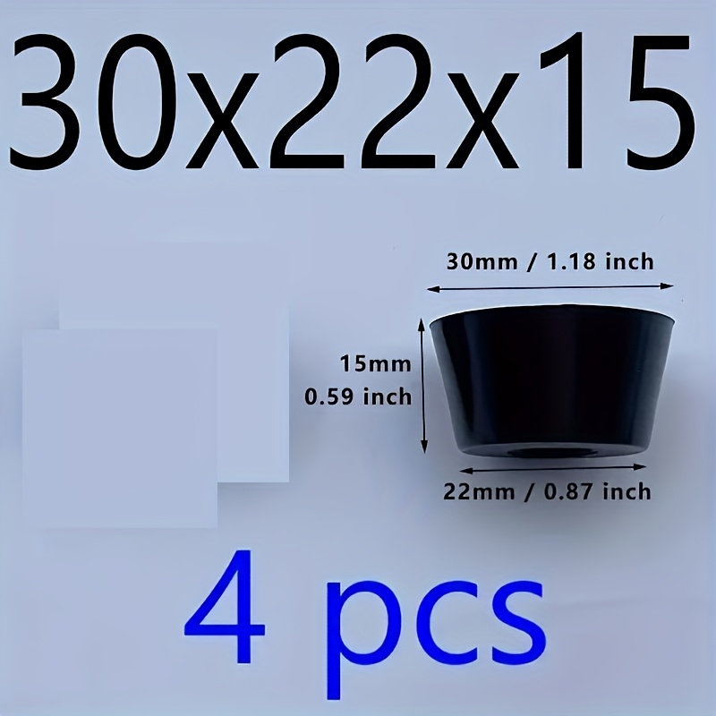 Image of 4/8pcs Cone Rubber Feet - Non-slip, Shock-absorbing Furniture Pads, Adjustable Height (11mm-30mm), Ideal For Tables, Chairs, Shelves & Appliances - Durable & Deformation-resistant