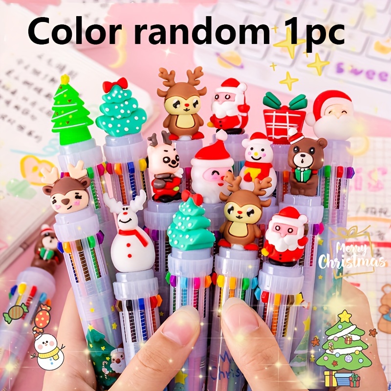Christmas 10-color Ballpoint Pen Random 1pc