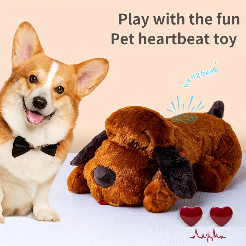 

Heartbeat Pet Plush Toy Companion For Dogs - Soothing Interactive , Lifelike Puppy With Simulated Heartbeat For All Breed Sizes - Comforting Snuggle Soft Toy