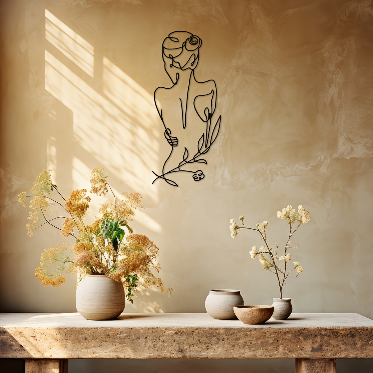 TEMU 1 pièce Sculpture Murale Métal Femme , Art Moderne, Décoration Minimaliste en , Ornement Féminin – Idéal pour Chambre, Salon, , Extérieur,