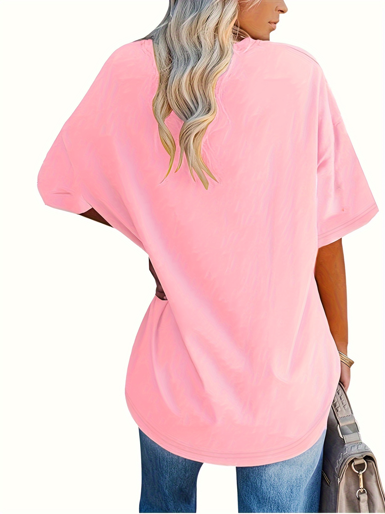 Plus Size Solid Simple T-Shirt, Casual Crew Neck Short Sleeve T-Shirt, Women's Plus Size?Clothing