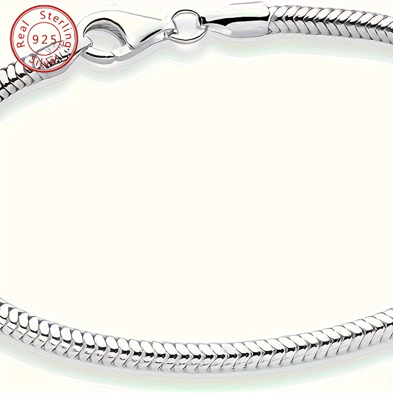 

925 Sterling Silver Italian Snake Chain Bracelet For Women Men Teen Girls, Charm Bracelet, Comes With Exquisite Gift Box