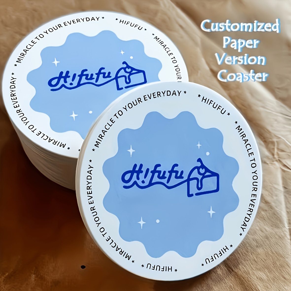 TEMU 40pcs 9x9cm Custom Round Coasters, Photos Or Logos - Disposable Paper Coasters With Your Own Design And Pictures, Ideal Elegant And Unique Gift