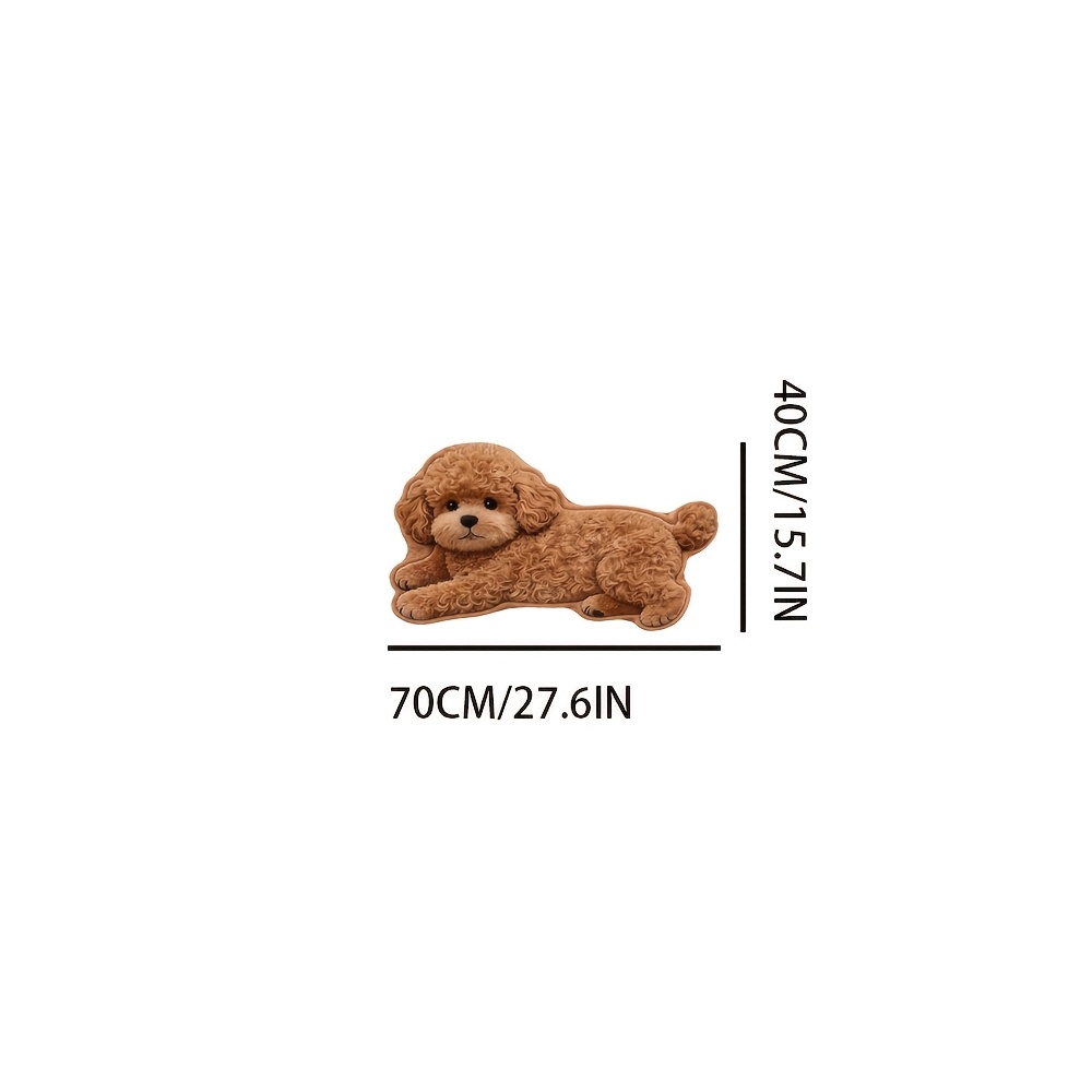 TEMU Plush-backed With Imitation Cashmere, 1pc 2d Flat Adorable And Cartoon -shaped Soft Plush Rug, Entryway Hallway Doormat, Modern Minimalist Long