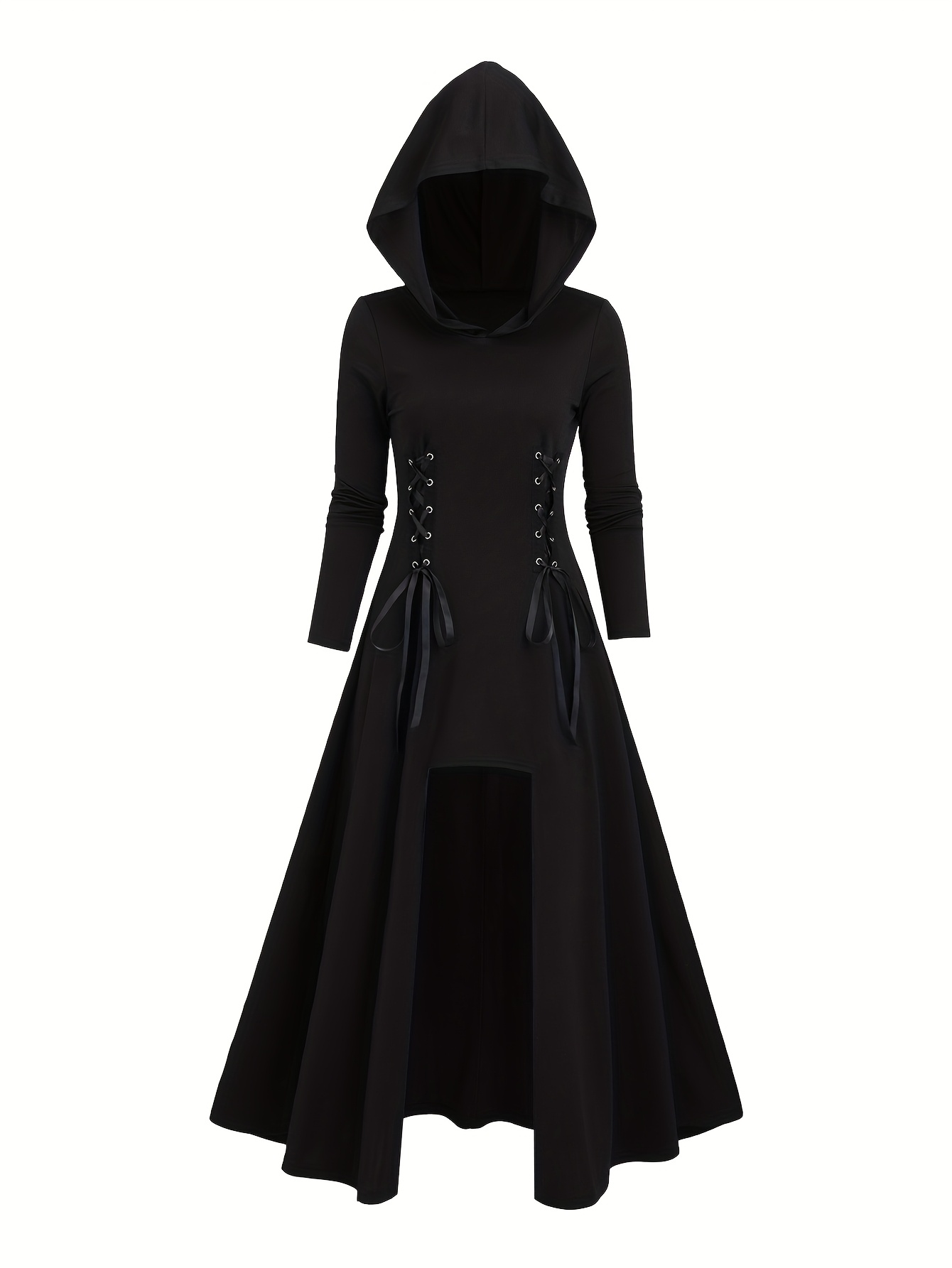 knee length dresses for ladies Linen Maxi Hooded Dress from NikkaPlace
