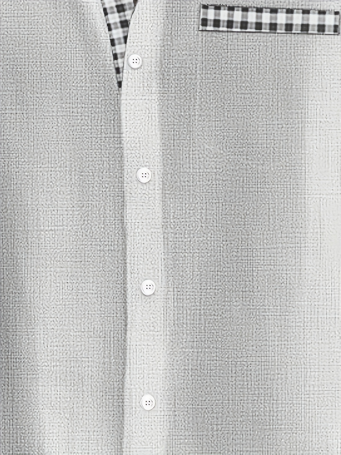 Men's Casual Short Sleeve Shirt with Plaid Print & Tropical Palm Tree Graphic - Breathable Button-Up Shirt with Pockets, Machine Washable Summer Shirt for Beach & Casual Outings, PLUS SIZE