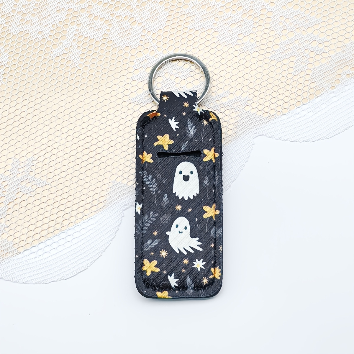 TEMU Funny & Flowers Lip Balm Holder Keychain - Lipstick Holder For Women, Convenient Clip On Sleeve For Lip Balm And Lipstick, Bag Accessory And