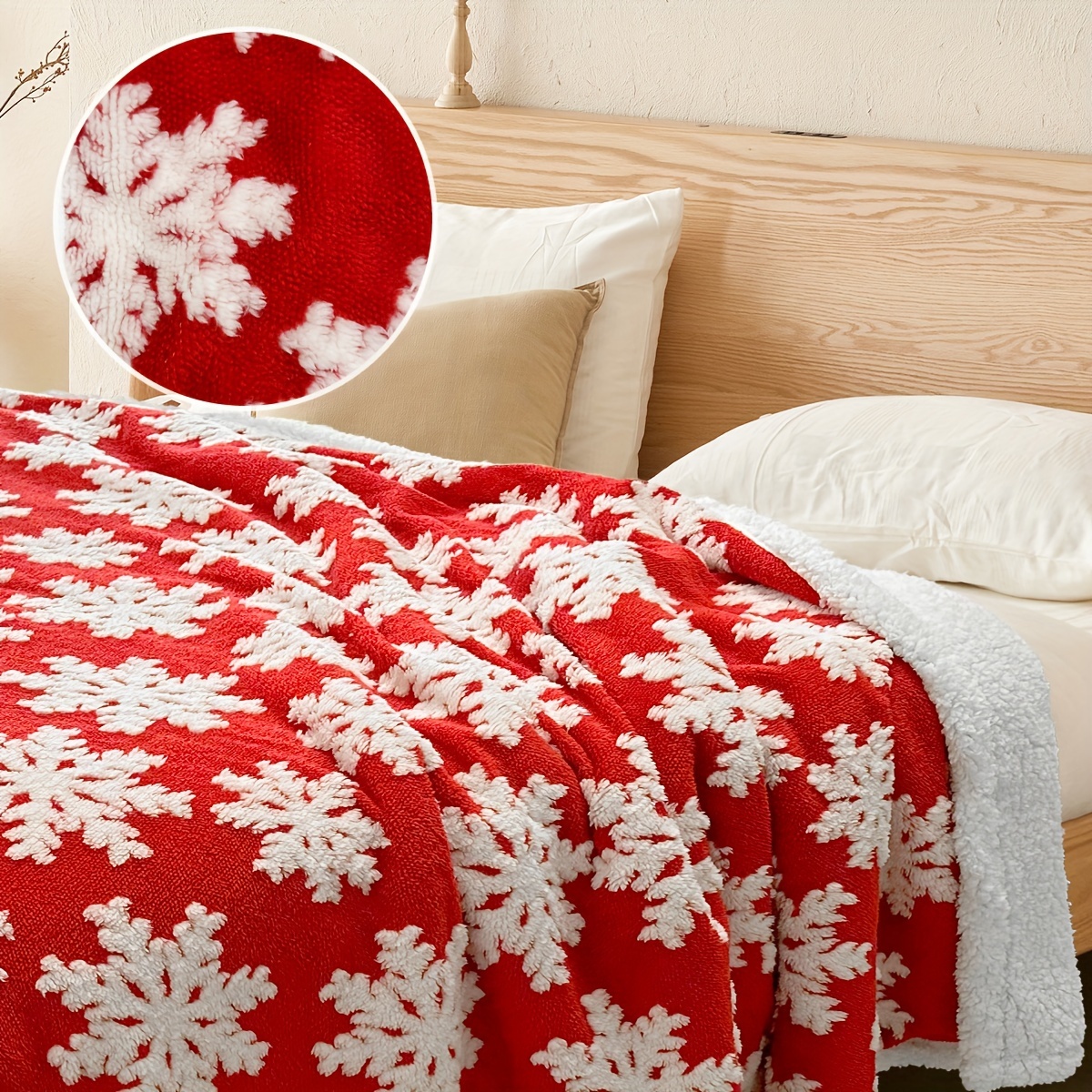 

Double-layered Christmas Blanket - , & Fleece For , Bed, , And - ,