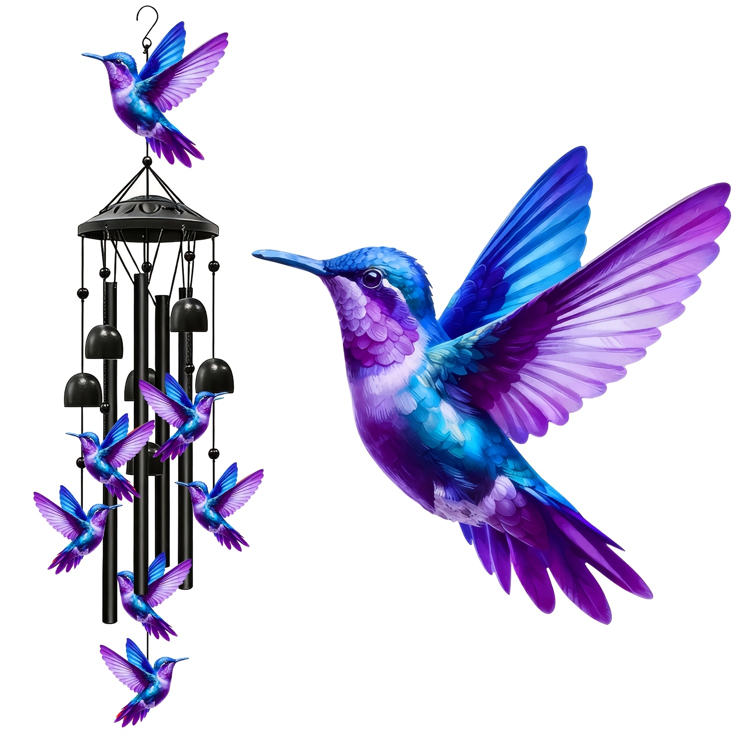 item picture hummingbird wind chimes for outside deep tone memorial windchimes for patio porch balcony decoration memorial wind chimes gifts for women mom grandma sister