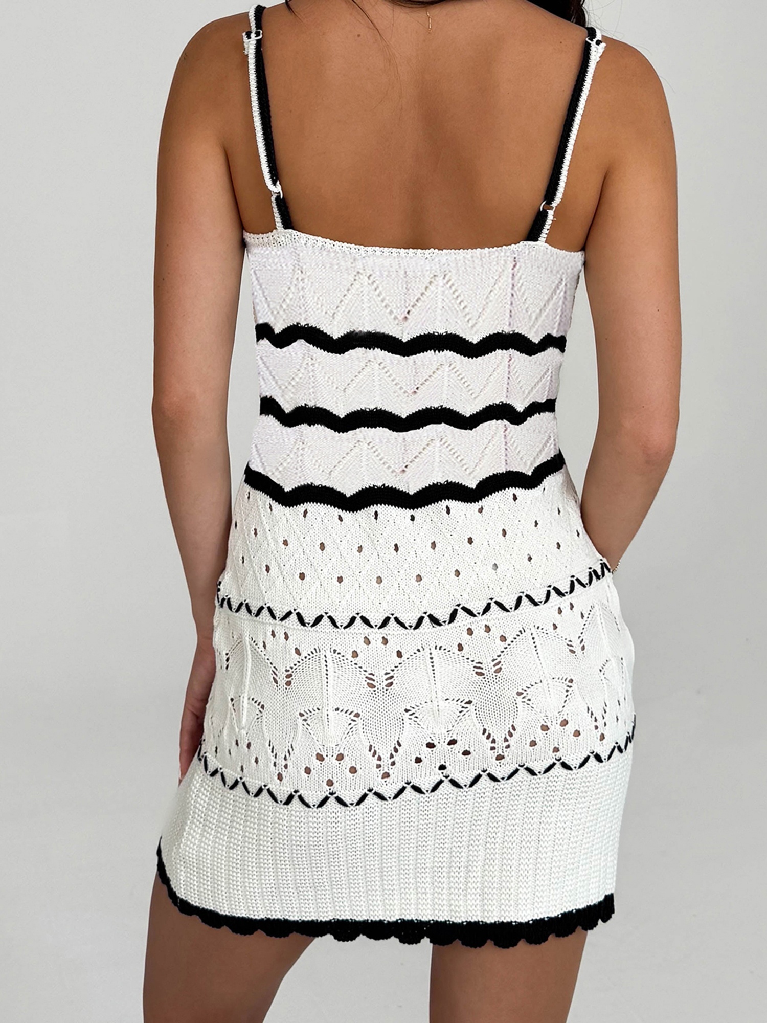 womens crochet mini dress sleeveless spaghetti strap hollow - Temu