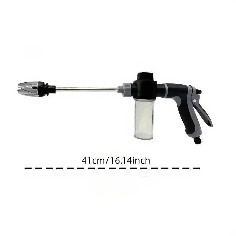 TEMU High-pressure Car Wash Foam Gun With Long Handle - Adjustable Spray Nozzle, Foam Cannon & Pressure Spray Bottle - Heavy-duty Plastic