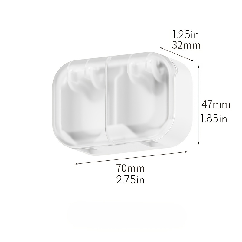 TEMU Dustproof Toothbrush Holder, Household Two-slot Wall-mounted Rack, Bathroom Wall-mounted No-drill Dustproof And Drainable Toothbrush Organizer