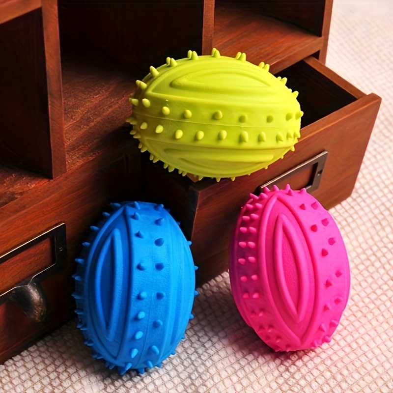 

2pcs, Bite Resistant Tpr Rugby, Multi-color Optional, Pet Supplies, Doggie Gnawing Molar Rubber Toy