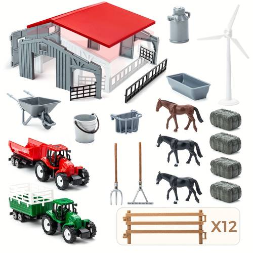 playset combo imaginative role play with barns horses tractors fences windmill realistic details durable abs material