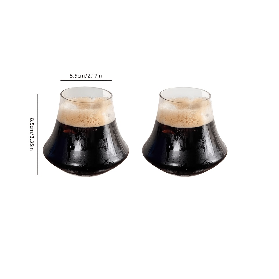 TEMU 2pcs High Borosilicate Glass Transparent Volcano Cup, Latte Cup, Dirty Coffee Cup, Home Iced Americano Cup, Niche Glass, Hand Wash Recommended,