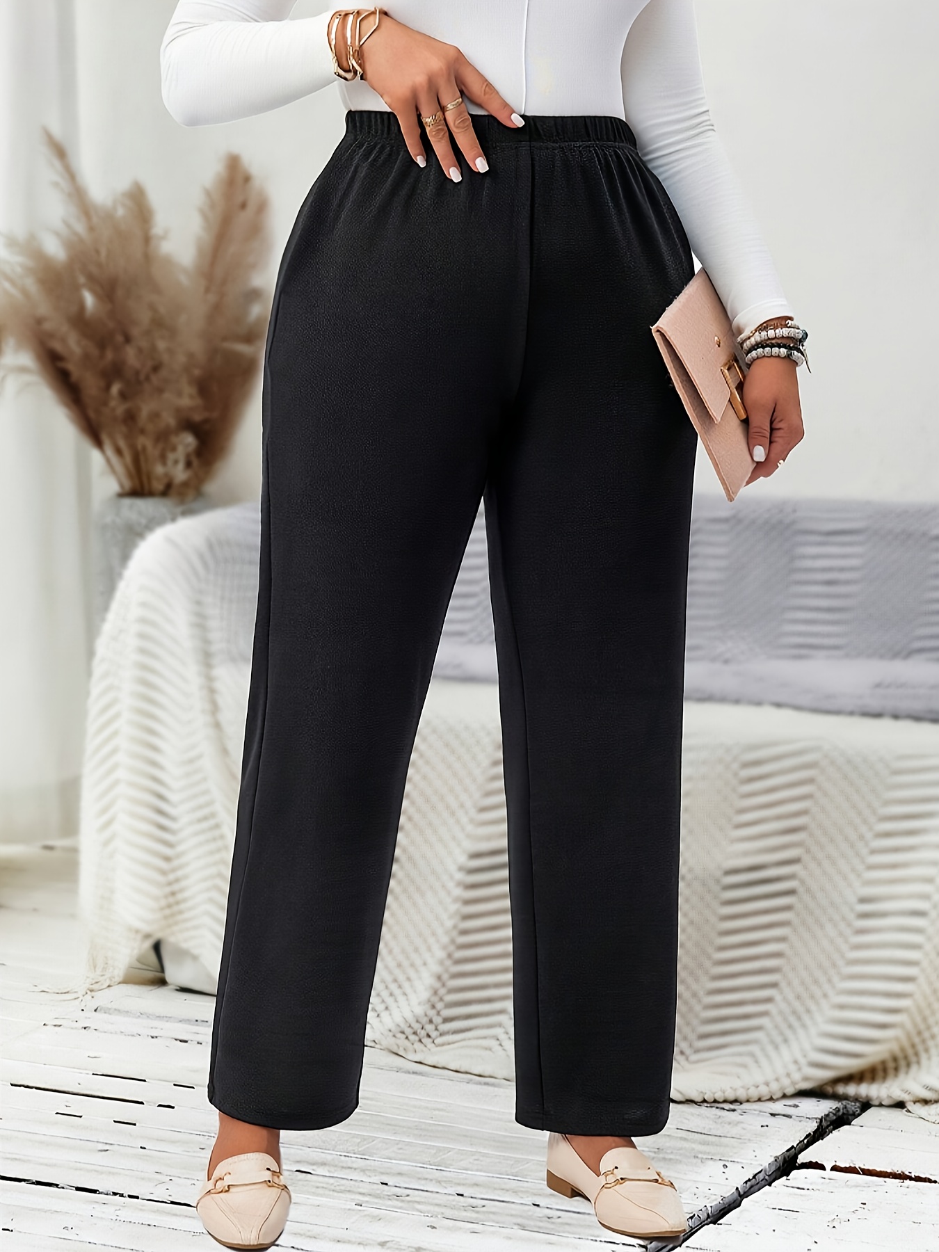 plus size plus size womens elegant daily casual commuting   fit pants