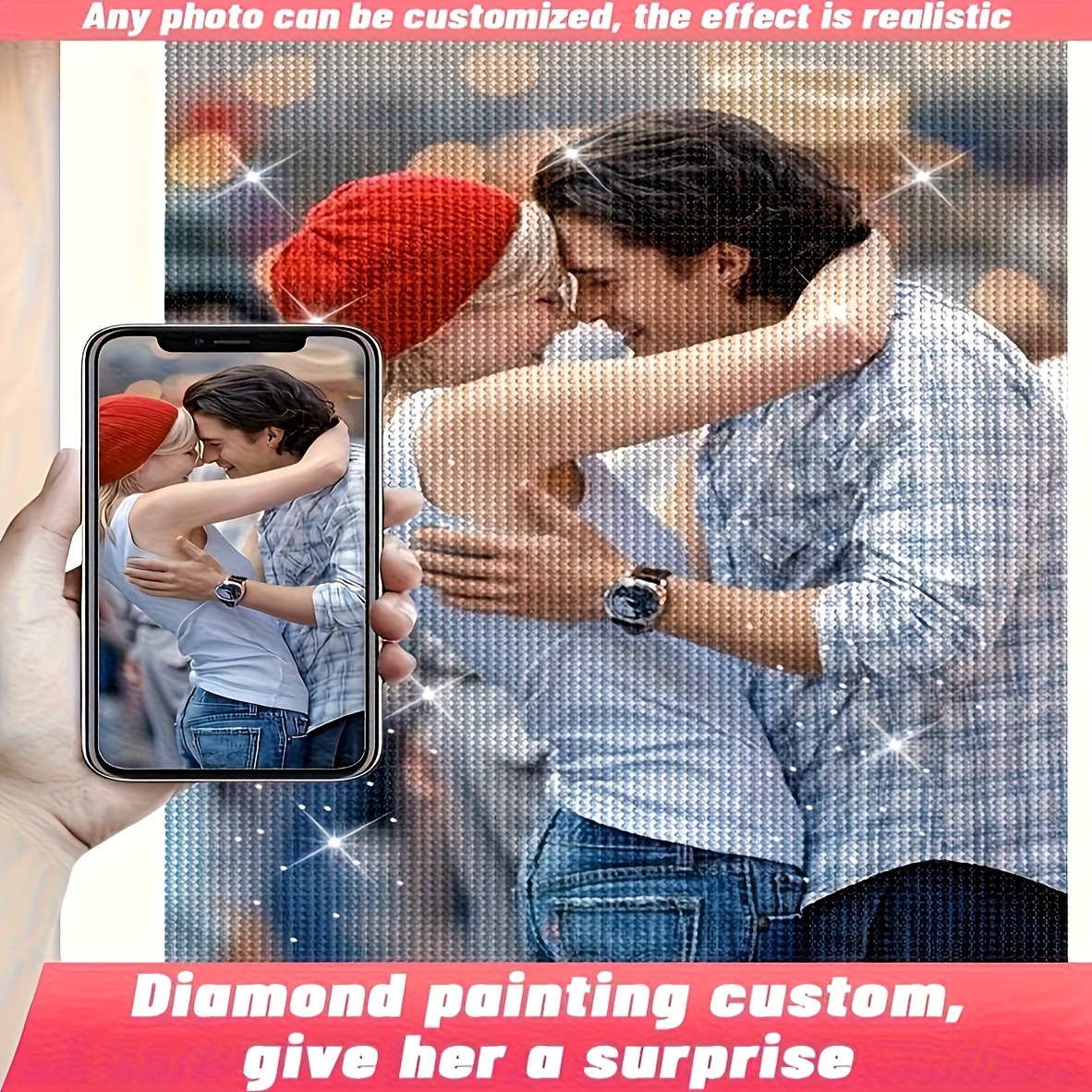 

5d Custom Diamond Art Painting Kit, Diy Diamond Art Photo Customize Your Own Picture, Personalized Adult Round Diamond Art Painting By Number Home Wall Decor Gift 35x45cm/13.7x17.7in.