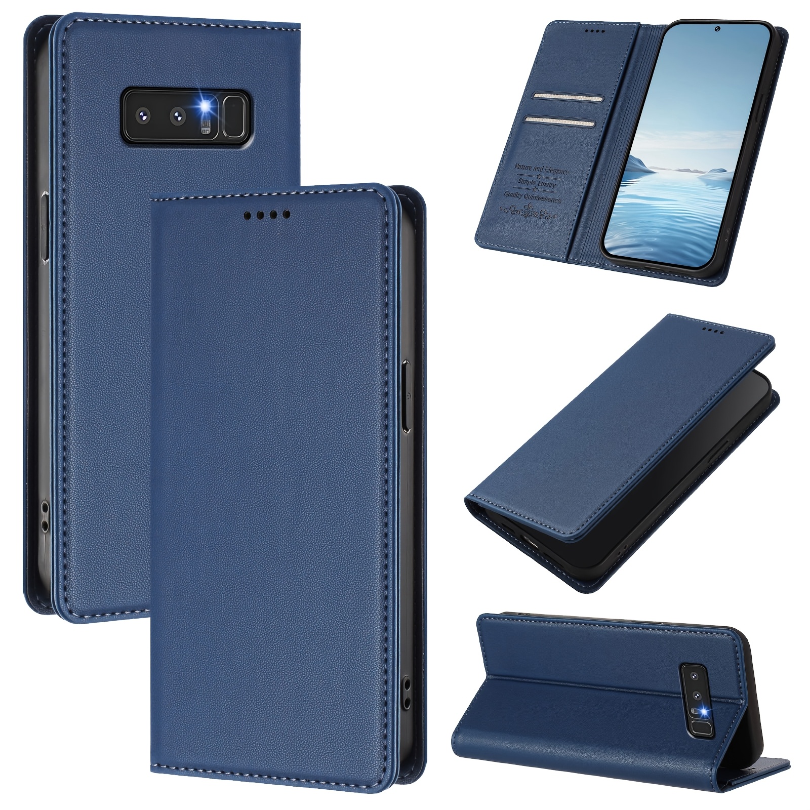 phone case for samsung galaxy note 8 wallet case magnetic folio cover with rfid blocking card holder kickstand tpu shockproof durable protective phone case multiple color options suitable for   men and women