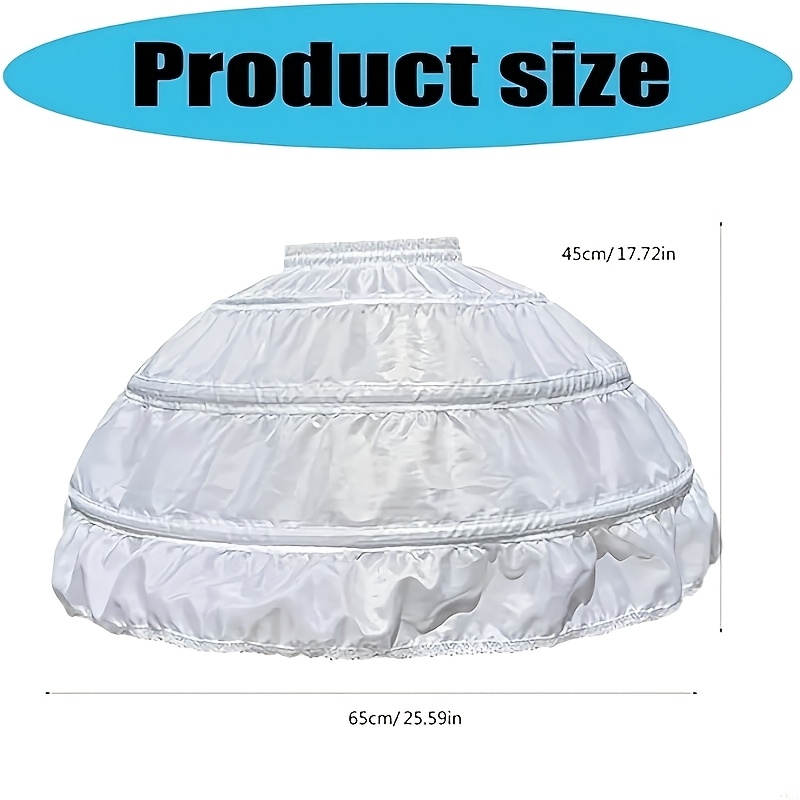 E-shop Verstellbarer 3-Ring Glockenförmiger Prinzessinnen-Petticoat mit Reifen - Unterrock für Hochzeitstanzkostüme, Ballerina-Kleider, Bühnenkostüme &