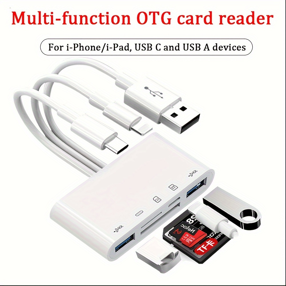 

Ultra-portable Multifunction Card Reader - Usb Otg Adapter And Sd/ - Universal With /, Usb C, Usb A - Data Transfer, Design, Supports Sd, , Sdxc, Mmc, Usb Drives