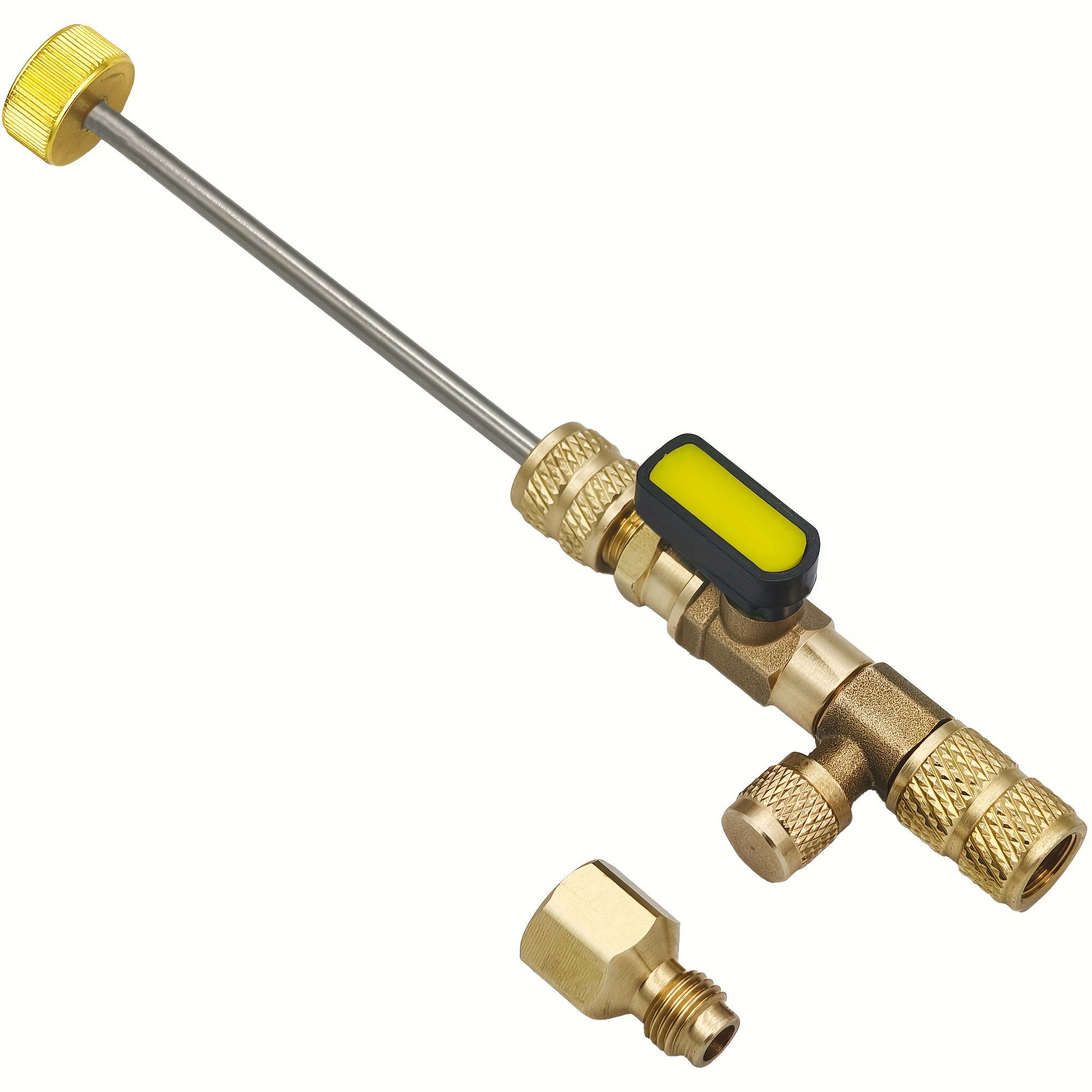 

Valve Core Removal And Installation Tool, Featuring Dual Size Sae 1//16 Ports, Designed For Hvac R32 R410a Refrigeration Air Conditioning Repair.