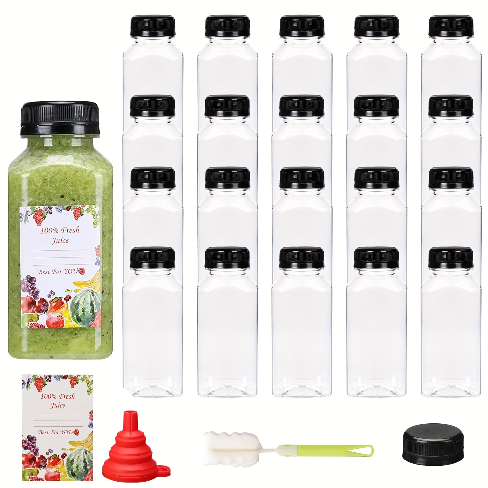 

Superlele Plastic Juice Bottles, Bottles With Caps, Beverage Containers Bulk With , Water Bottles Bulk, Picnic Supplies, For , Juicing, , Drinking, Fridge, Party, Christmas. Multiple Sizes.