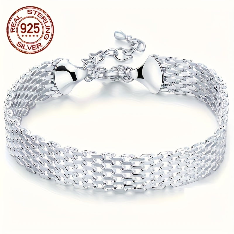 

Y2k 925 Braided Bracelet, Plated No Wristband, For On 's Day - Accessory