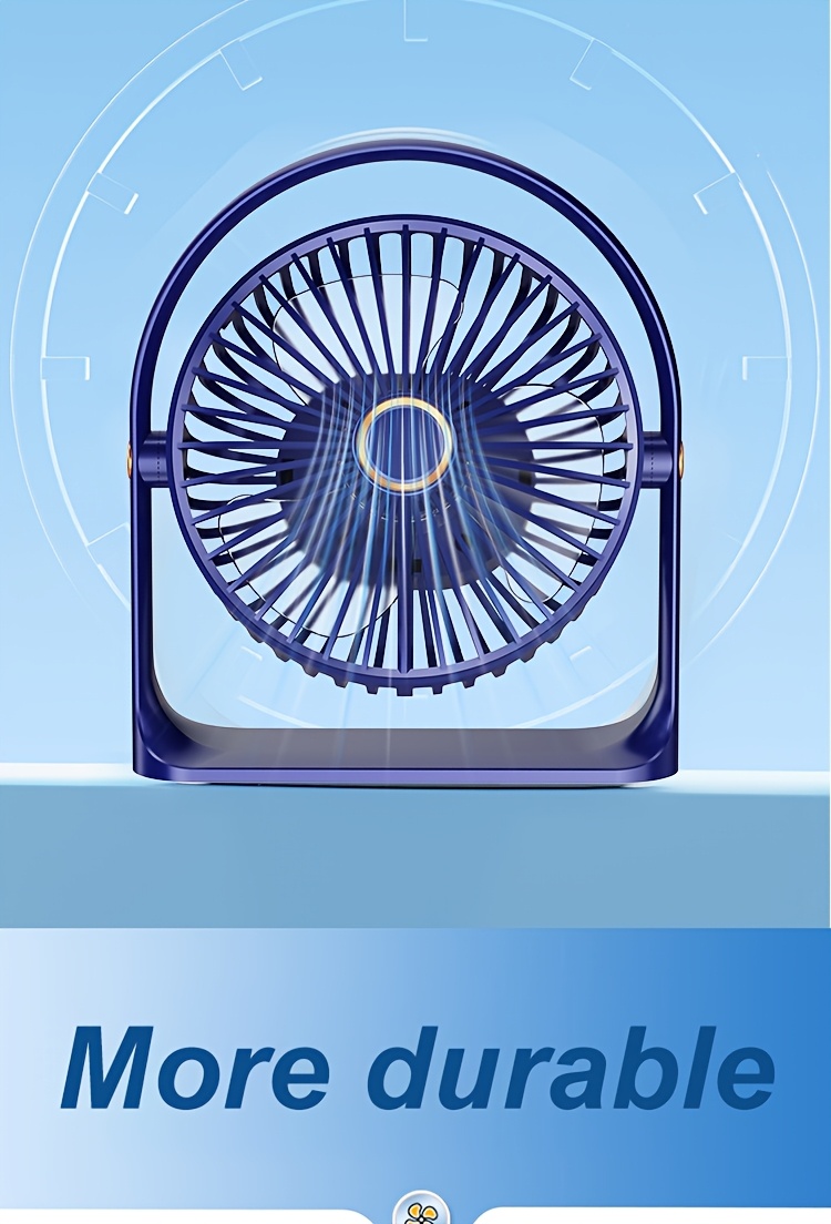 jkuoo   usb   fan with powerful airflow 5   360 tilt compact portable cooling solution with ambient night light silent operation for office home rechargeable 1200mah battery mini fan rechargeable details 8