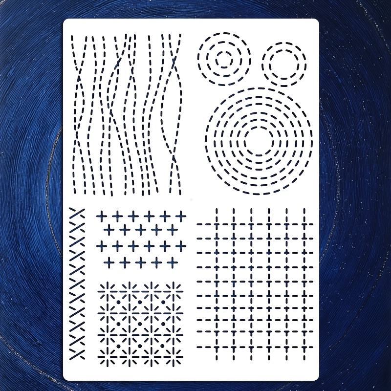 TEMU 1pc Of Embroidery Stencil With Various Patterns, An Artistic Decorative Template, Reusable Painting Stencil Suitable For Crafts, Painting,