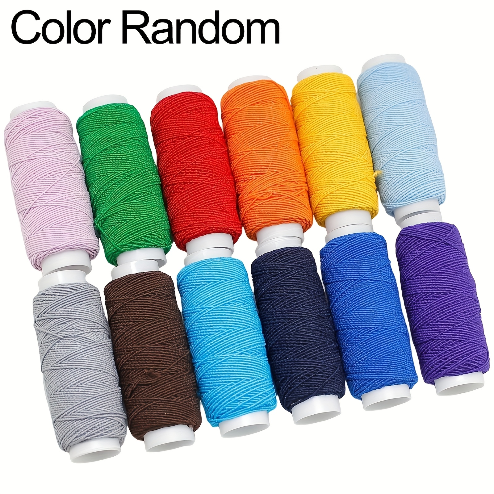 E-shop 12 Rollen Runde Elastische Fäden für Stickerei und Nähen, Polyester Feine Hochelastische Fäden, Hemd- und Rockknitterfäden,
