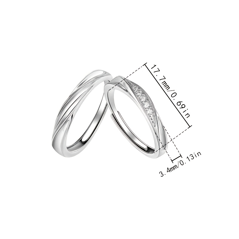 2pcs Minimalist Light Luxury Open Ring Set
