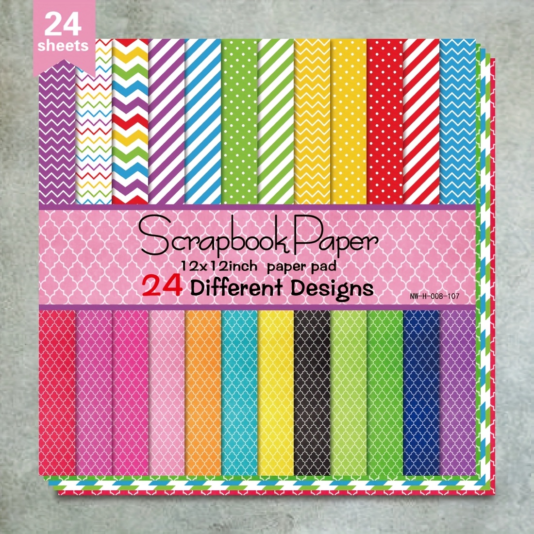 item picture 24 sheets 12 x12 diy   paper pad 24   colorful patterns lines for crafting card making and decorative backgrounds diy crafting diverse designs colorful paper sheets  ing paper