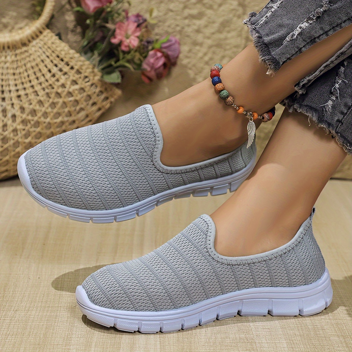 zapatillas casuales para mujer transpirables y   f   de poner zapatos para caminar   y deportivos para exteriores talla   3 5   espacial 14