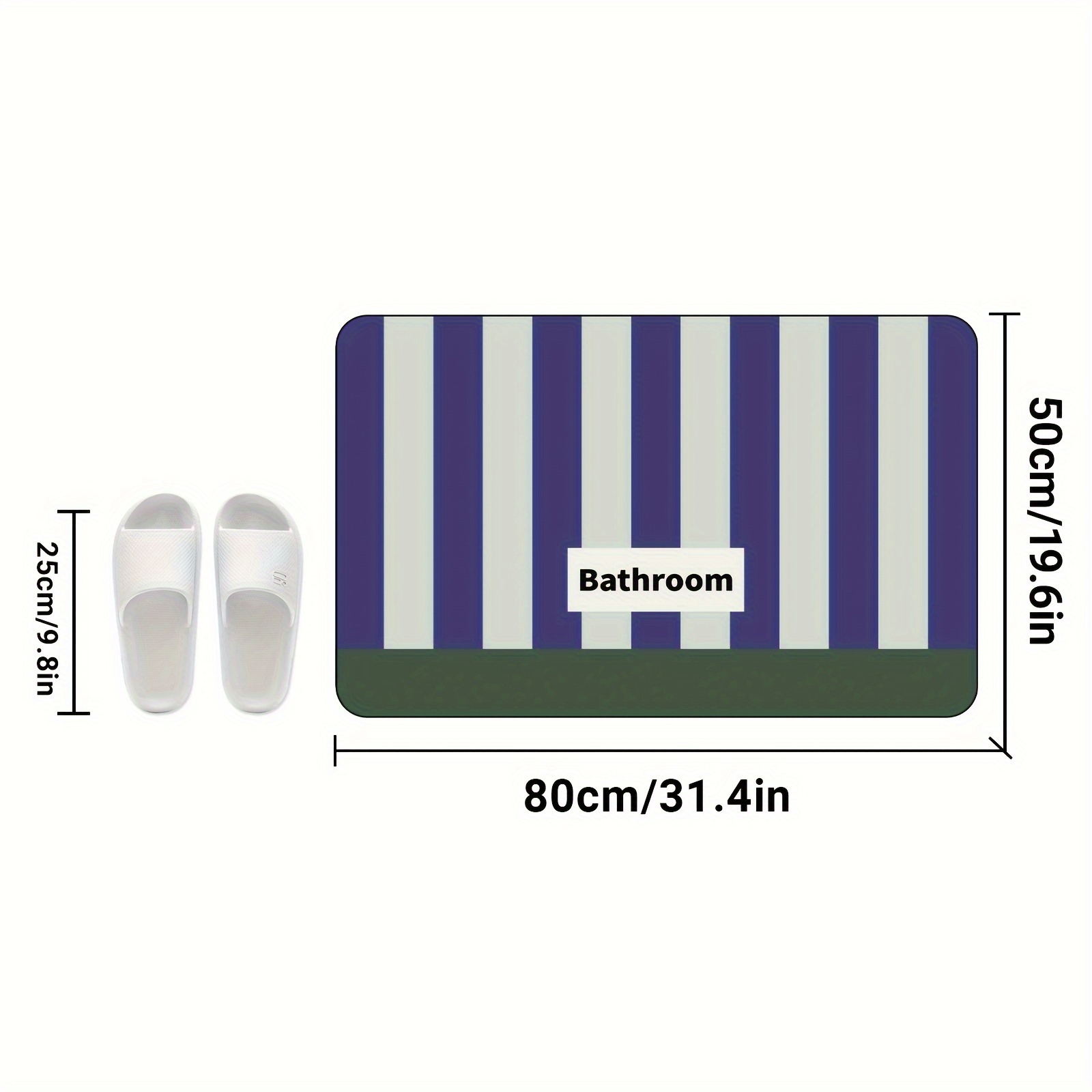 TEMU 1pc Super Absorbent Floor Mat, Non-slip Rubber Bottom Bathroom Floor Mat, -drying Bathroom Mat, Carpet Shower Bathtub Outdoor Door Mat, Blue And