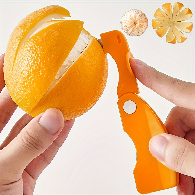 

1/2pcs, Orange Peeler, Plastic Orange Peeler, Simple , Peeler, Creative Cutter, Orange Peeler Tool With Folding Handle, Fruit Peeler, Vegetable And Fruit Tools, Kitchen Gadgets