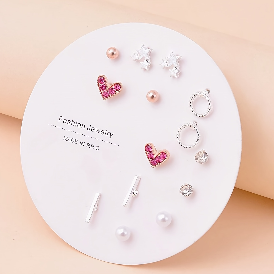 TEMU 14 pièces ensemble de boucles d'oreilles pour une - combinaison simple et compacte, style coréen nouveau design tendance élégant, petites perles