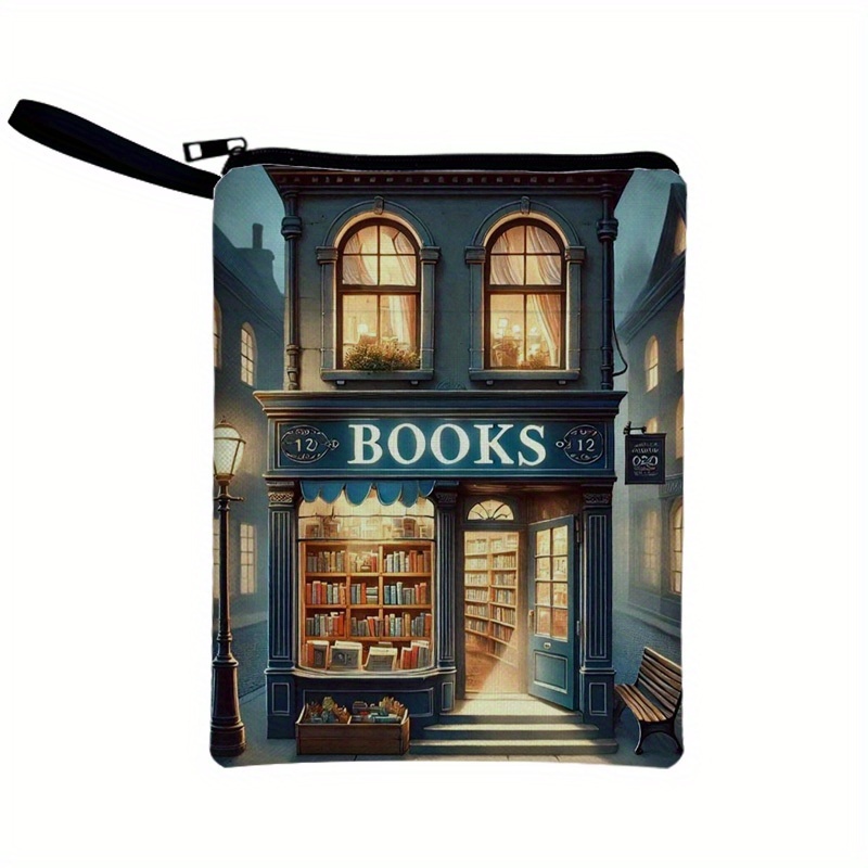 Bookstore Pattern Book Covers For Lighting, Book Protection Bags, Storage Bags, Mobile Phone And Ipad Storage Bags, Pencil And Stationery Bags, Suitable For To , , And Teachers
